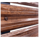 Simetrica Modeli Dark Wood Ahşap Desenli Mantolab Yatay Bahçe Çiti Modeli